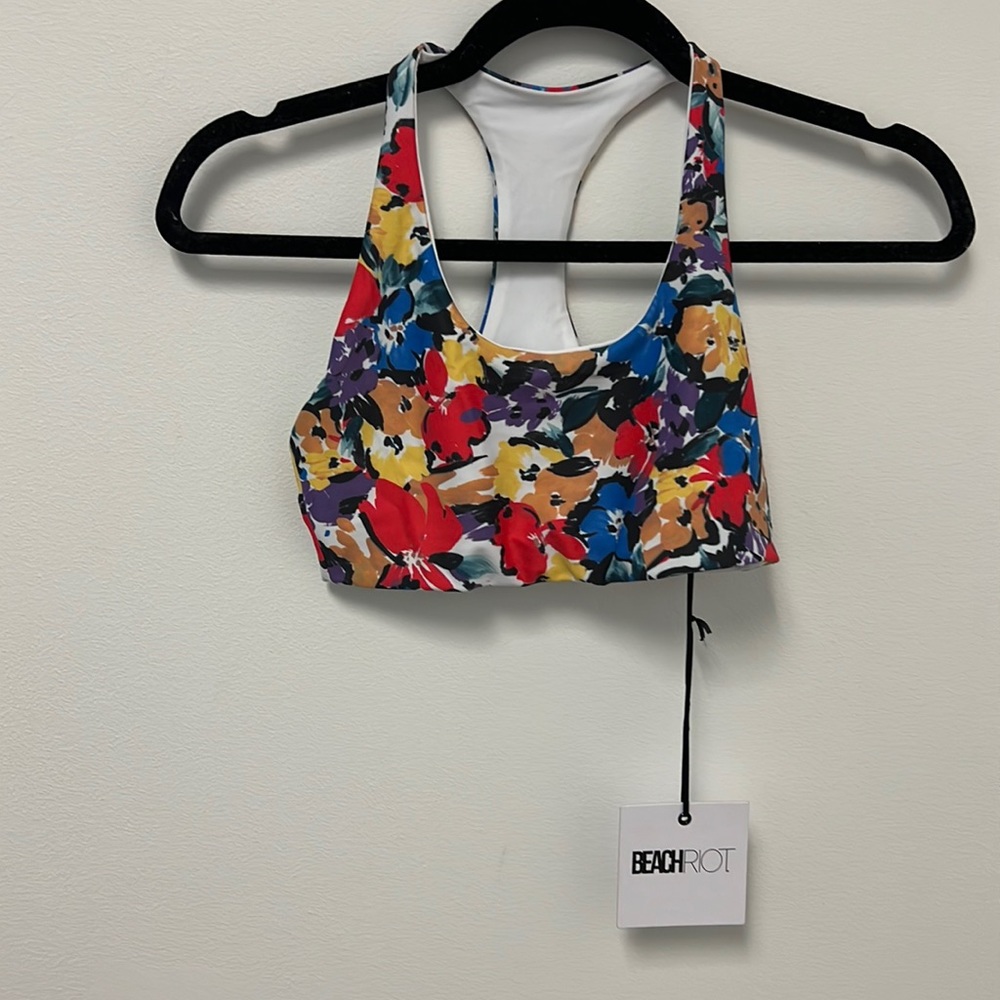 Beach Riot Floral Racerback Bikini Top - Multicolor